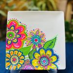 طبق بورسيلين رسم يدوى