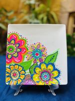 طبق بورسيلين رسم يدوى