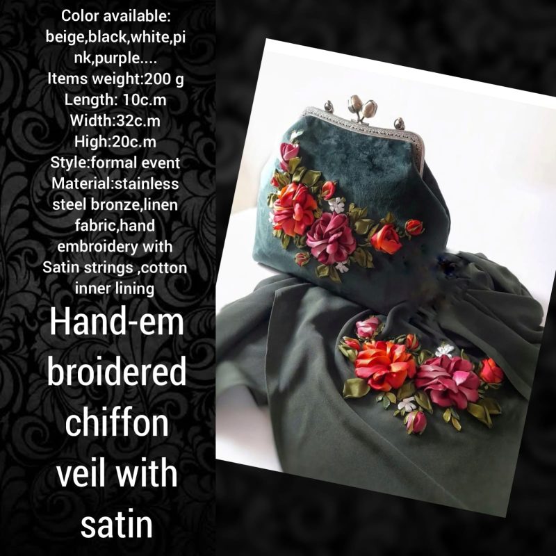 شنطة يدوي سوارية تطريز ساتان